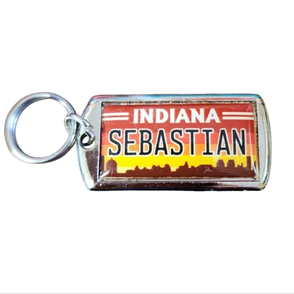 🎉🎉CLEARANCE🎉🎉 Sebastian name plate keychain, Indiana - Picture 1 of 4